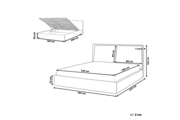 Säng med förvaring Bajonna - Grå, 160x200 cm - Möbler - Säng - Säng med förvaring
