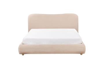 Säng med förvaring Blagnac - Beige/Bouclé, 160x200 cm - Möbler - Säng - Säng med förvaring
