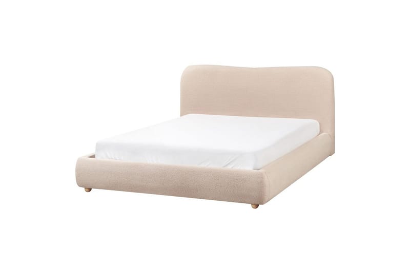 Säng med förvaring Blagnac - Beige/Bouclé, 160x200 cm - Möbler - Säng - Säng med förvaring