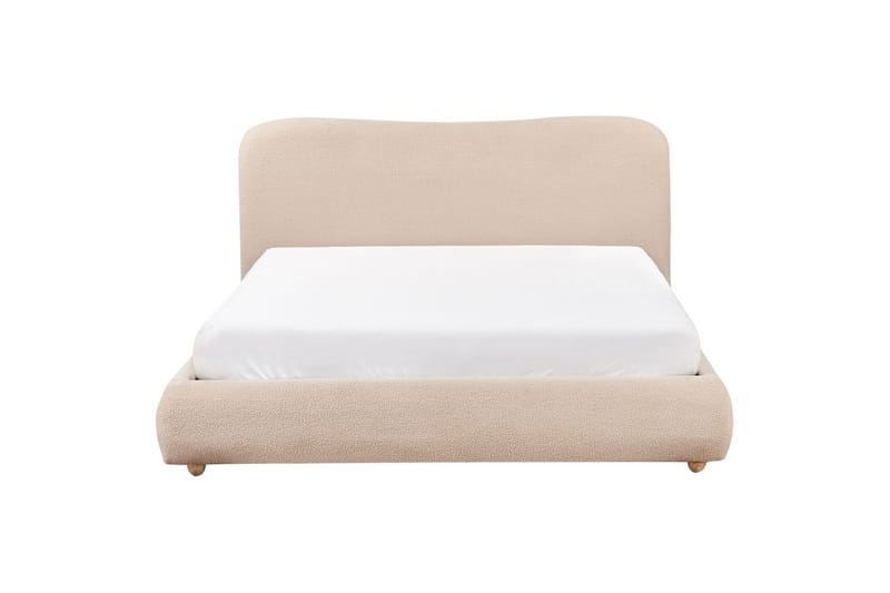Säng med förvaring Blagnac - Beige/Bouclé, 160x200 cm - Möbler - Säng - Säng med förvaring