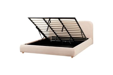 Säng med förvaring Blagnac - Beige/Bouclé, 180x200 cm - Möbler - Säng - Säng med förvaring