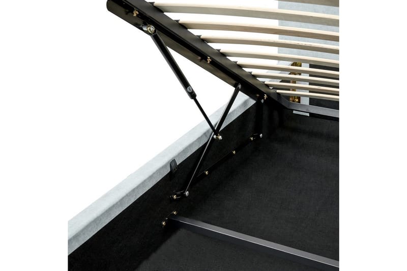 Säng med förvaring Blagnac - Blå/Polyester, 160x200 cm - Möbler - Säng - Säng med förvaring