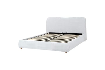 Säng med förvaring Blagnac - Grå/Polyester, 160x200 cm - Möbler - Säng - Säng med förvaring