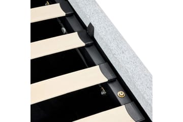 Säng med förvaring Blagnac - Grå/Polyester, 160x200 cm - Möbler - Säng - Säng med förvaring