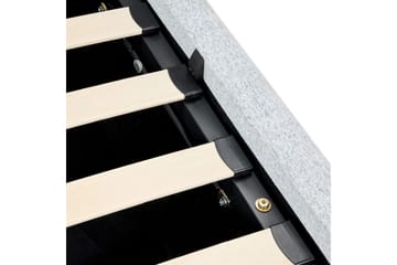 Säng med förvaring Blagnac - Grå/Polyester, 180x200 cm - Möbler - Säng - Säng med förvaring