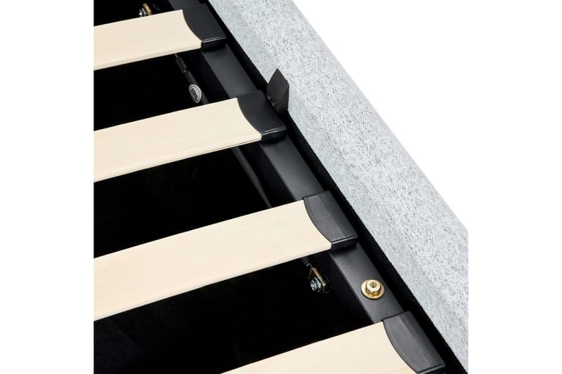 Säng med förvaring Blagnac - Grå/Polyester, 180x200 cm - Möbler - Säng - Säng med förvaring