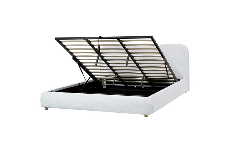 Säng med förvaring Blagnac, Grå/Polyester, 180x200 cm