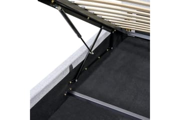 Säng med förvaring Blagnac - Grå/Polyester, 180x200 cm - Möbler - Säng - Säng med förvaring