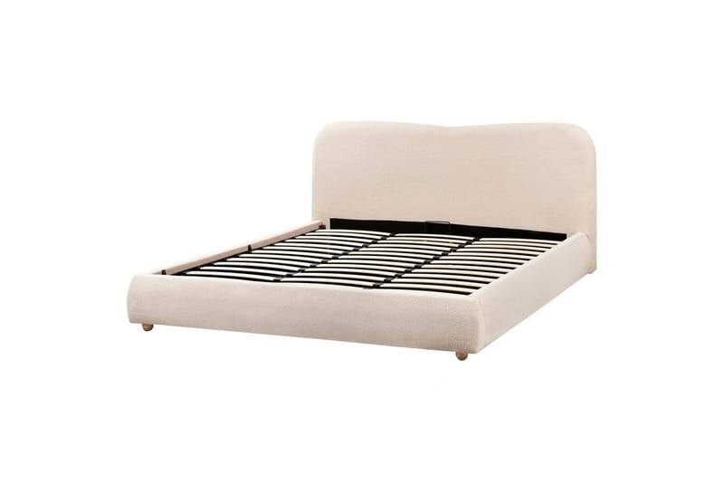 Säng med förvaring Blagnac - Ljusbeige/Bouclé, 180x200 cm - Möbler - Säng - Säng med förvaring