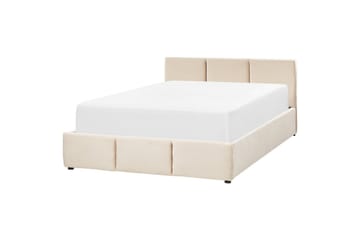Säng med förvaring Bousse - Beige/Sammet, 160x200 cm - Möbler - Säng - Säng med förvaring