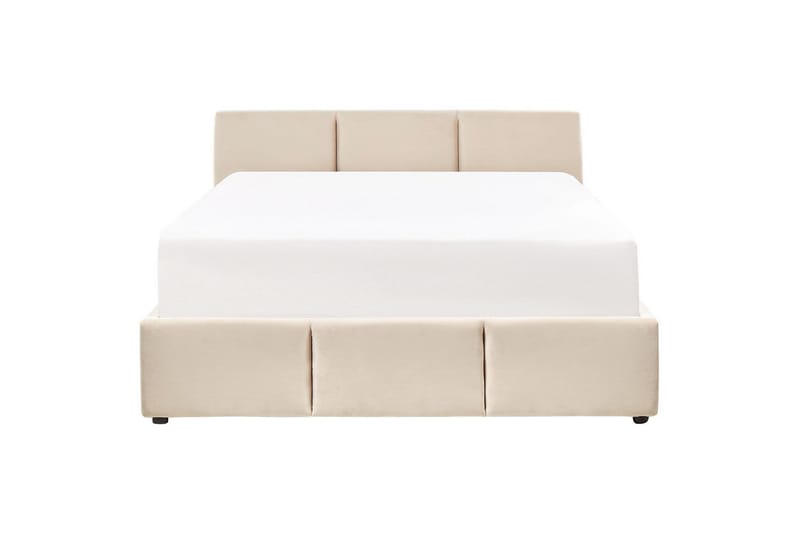 Säng med förvaring Bousse - Beige/Sammet, 160x200 cm - Möbler - Säng - Säng med förvaring