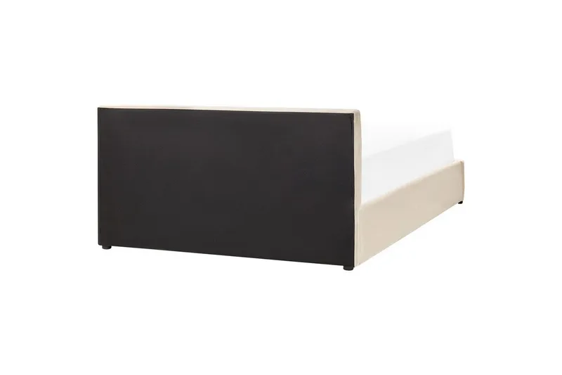 Säng med förvaring Bousse - Beige/Sammet, 160x200 cm - Möbler - Säng - Säng med förvaring