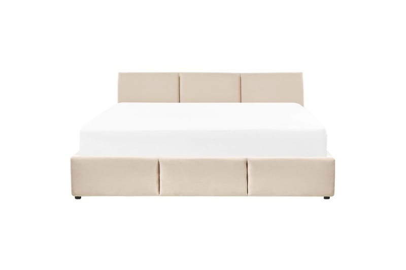 Säng med förvaring Bousse - Beige/Sammet, 180x200 cm - Möbler - Säng - Säng med förvaring