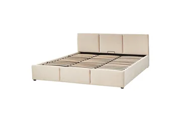 Säng med förvaring Bousse - Beige/Sammet, 180x200 cm - Möbler - Säng - Säng med förvaring