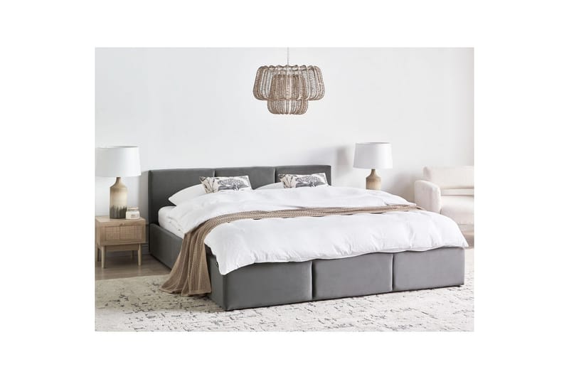 Säng med förvaring Bousse - Mörkgrå/Sammet, 180x200 cm - Möbler - Säng - Säng med förvaring