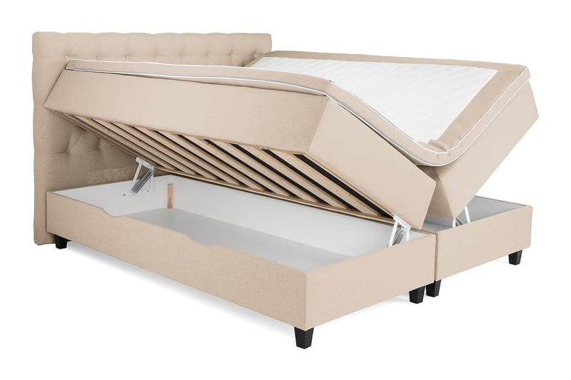 Säng med Förvaring Boxford 180x200 - Beige (+Fler val) - Kontinentalsäng - Enkelsäng - Komplett sängpaket