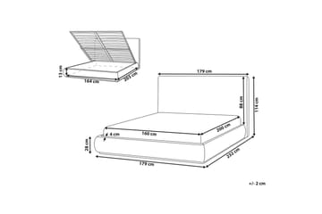 Säng med förvaring Campagne - Beige, 160x200 cm - Möbler - Säng - Säng med förvaring