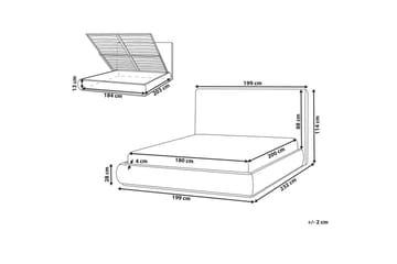 Säng med förvaring Campagne - Beige, 180x200 cm - Möbler - Säng - Säng med förvaring