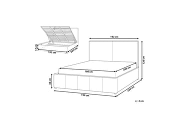 Säng med förvaring Castelnavet - Beige, svart, 180x200 cm - Möbler - Säng - Säng med förvaring