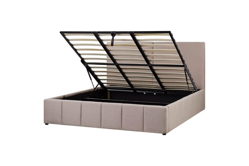 Säng med förvaring Castelnavet, Beige, svart, 180x200 cm