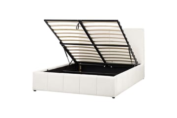 Säng med förvaring Castelnavet - Vit, Svart, 160x200 cm - Möbler - Säng - Säng med förvaring