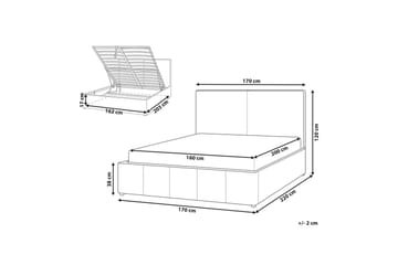 Säng med förvaring Castelnavet - Vit, Svart, 160x200 cm - Möbler - Säng - Säng med förvaring