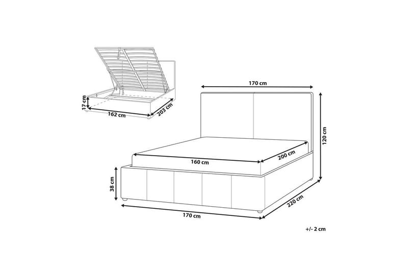 Säng med förvaring Castelnavet - Vit, Svart, 160x200 cm - Möbler - Säng - Säng med förvaring