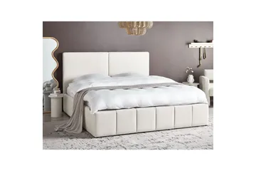 Säng med förvaring Castelnavet - Vit, Svart, 180x200 cm - Möbler - Säng - Säng med förvaring