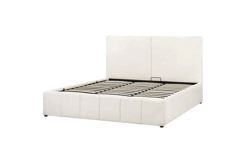 Säng med förvaring Castelnavet - Vit, Svart, 180x200 cm - Möbler - Säng - Säng med förvaring