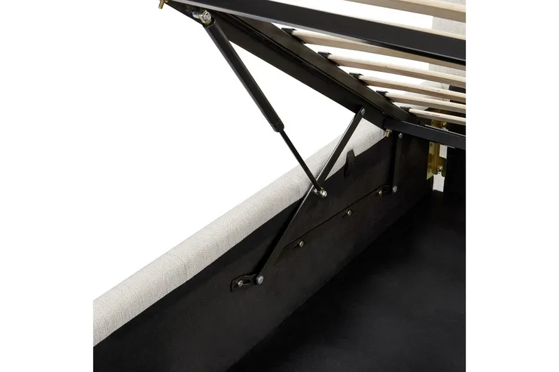 Säng med förvaring Castelnavet - Vit, Svart, 180x200 cm - Möbler - Säng - Säng med förvaring