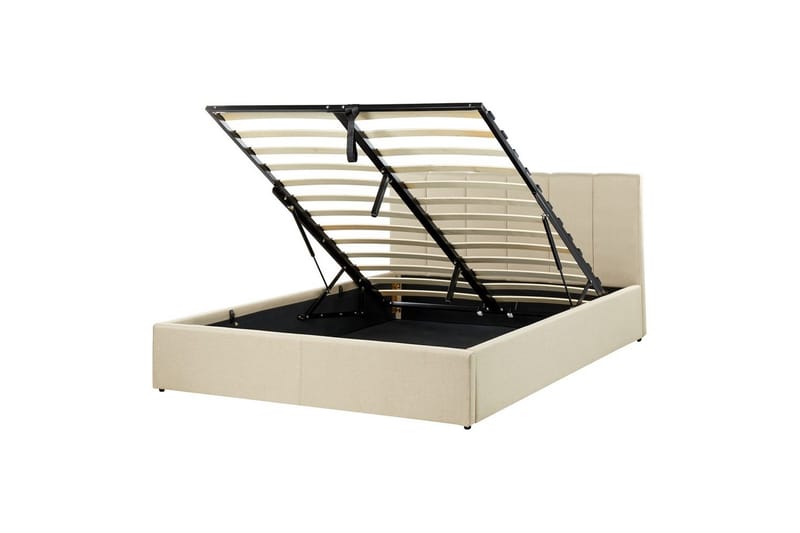 Säng med förvaring Dreux, Beige, svart, 140x200 cm