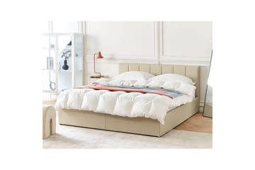 Säng med förvaring Dreux - Beige, svart, 160x200 cm - Möbler - Säng - Säng med förvaring