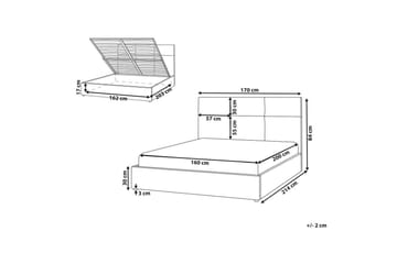 Säng med förvaring Lagord - Off-white, Svart, 160x200 cm - Möbler - Säng - Säng med förvaring