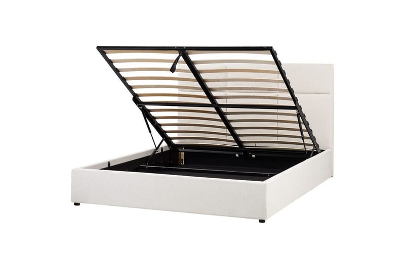 Säng med förvaring Lagord - Off-white, Svart, 160x200 cm - Möbler - Säng - Säng med förvaring