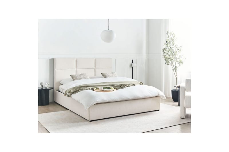 Säng med förvaring Lagord - Off-white, Svart, 160x200 cm - Möbler - Säng - Säng med förvaring