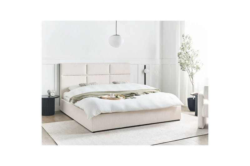 Säng med förvaring Lagord - Off-white, Svart, 180x200 cm - Möbler - Säng - Säng med förvaring