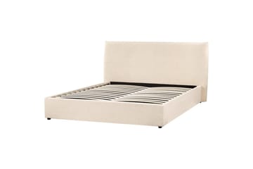 Säng med förvaring Lavaur - Beige/Bouclé, 160x200 cm - Möbler - Säng - Säng med förvaring