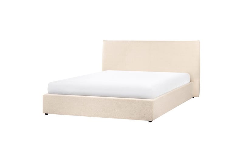 Säng med förvaring Lavaur - Beige/Bouclé, 160x200 cm - Möbler - Säng - Säng med förvaring