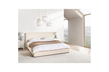 Säng med förvaring Lavaur - Beige/Bouclé, 180x200 cm - Möbler - Säng - Säng med förvaring