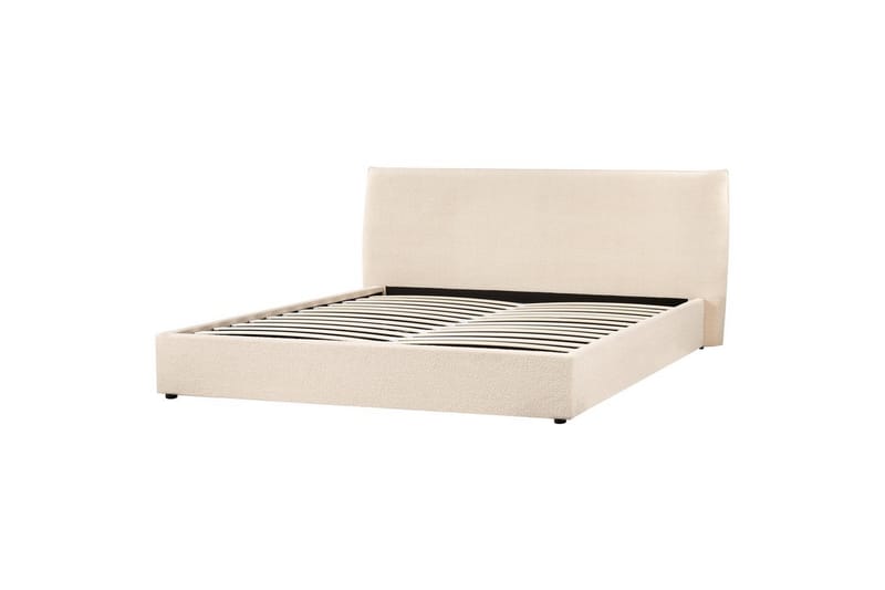 Säng med förvaring Lavaur - Beige/Bouclé, 180x200 cm - Möbler - Säng - Säng med förvaring