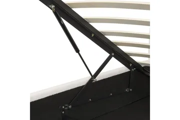 Säng med förvaring Lavaur - Vit/Bouclé, 160x200 cm - Möbler - Säng - Säng med förvaring