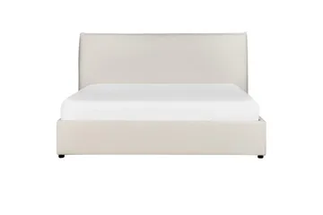 Säng med förvaring Lavaur - Vit/Bouclé, 160x200 cm - Möbler - Säng - Säng med förvaring