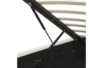 Säng med förvaring Lavaur - Vit/Bouclé, 160x200 cm - Möbler - Säng - Säng med förvaring