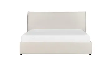 Säng med förvaring Lavaur - Vit/Bouclé, 160x200 cm - Möbler - Säng - Säng med förvaring