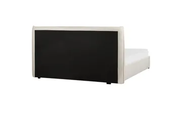 Säng med förvaring Lavaur - Vit/Bouclé, 160x200 cm - Möbler - Säng - Säng med förvaring