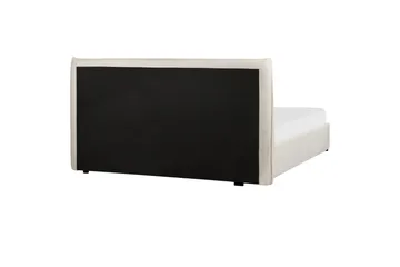 Säng med förvaring Lavaur - Vit/Bouclé, 160x200 cm - Möbler - Säng - Säng med förvaring