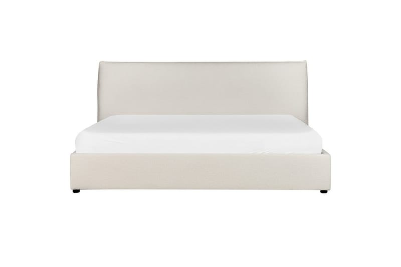 Säng med förvaring Lavaur - Vit/Bouclé, 180x200 cm - Möbler - Säng - Säng med förvaring