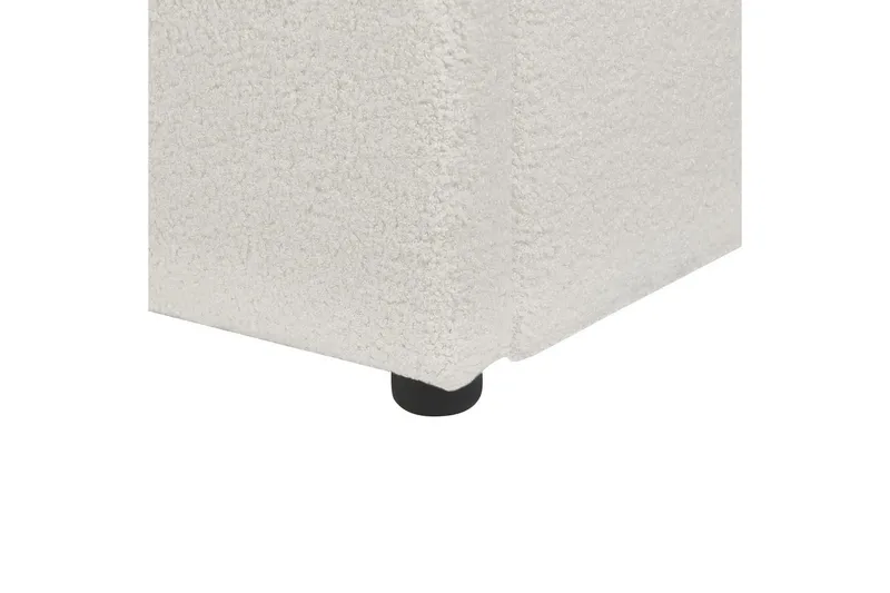 Säng med förvaring Lavaur - Vit/Bouclé, 180x200 cm - Möbler - Säng - Säng med förvaring