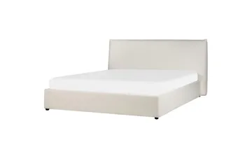 Säng med förvaring Lavaur - Vit/Bouclé, 180x200 cm - Möbler - Säng - Säng med förvaring