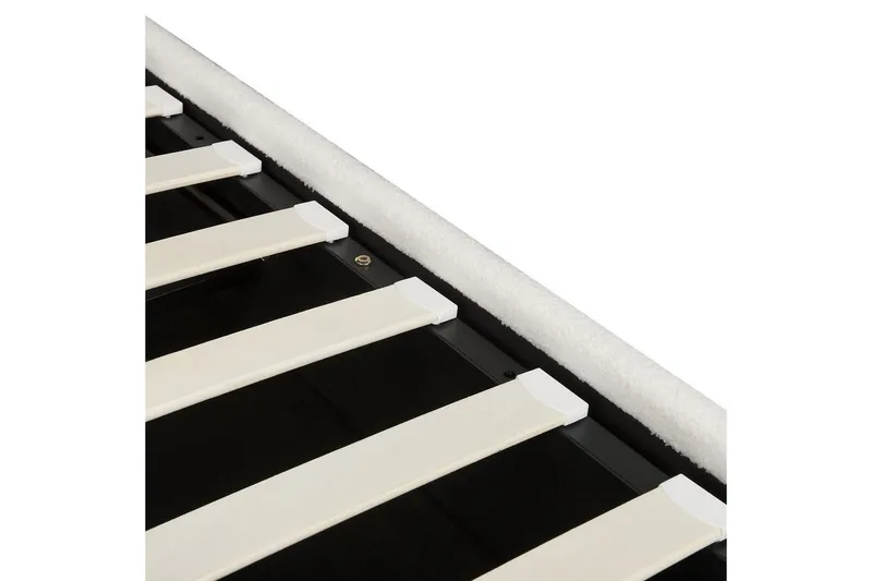 Säng med förvaring Lavaur - Vit/Bouclé, 180x200 cm - Möbler - Säng - Säng med förvaring